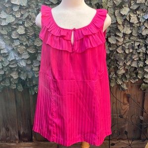 Lane Bryant Pink Textured Ruffle Blouse Size 20